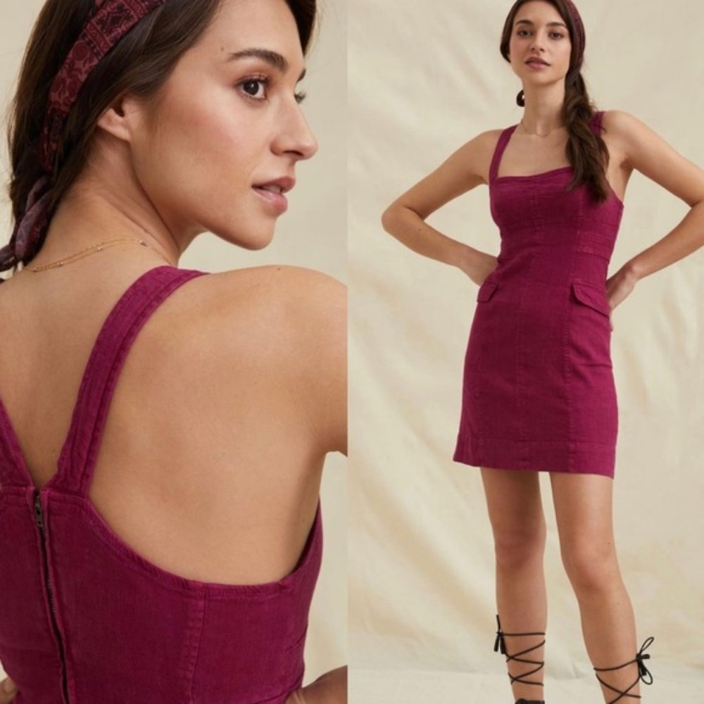 NWT Anthropologie Cranberry Pinafore Jumper 14 Lightweight
